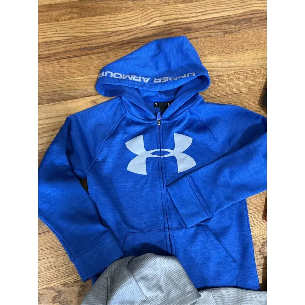 Lot of 4 UA Puma Nike Hoodie Zip Up Boys Sweatshirt Sizes 5-7